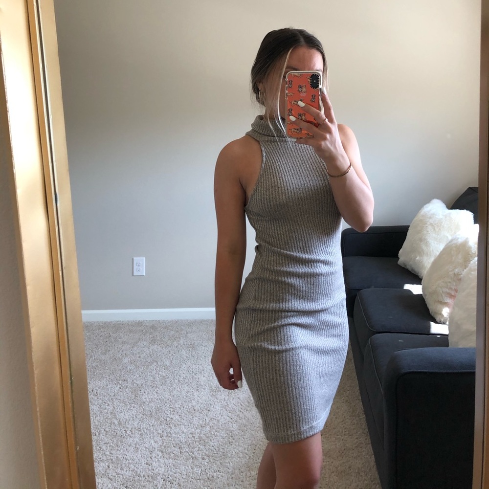Topshop gray sweater dress